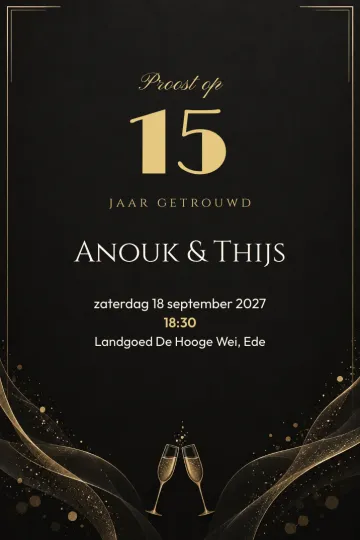 Uitnodiging Jubileum, ontwerp Champagnejubileum