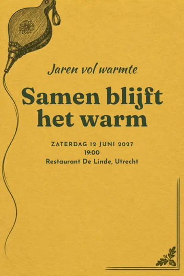 Uitnodiging met het ontwerp Jaren vol warmte