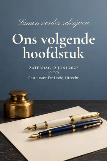 Uitnodiging met het ontwerp Samen verder schrijven