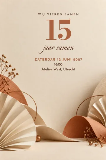 Uitnodiging met het ontwerp Sculpturaal papier