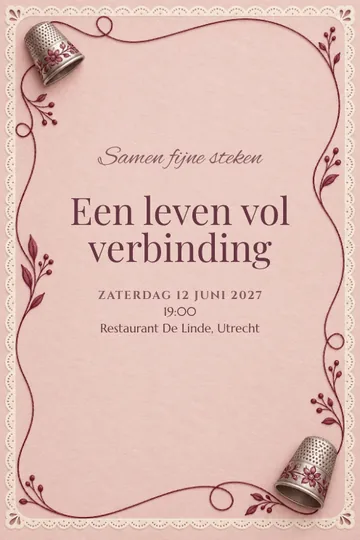 Uitnodiging met het ontwerp Samen fijne steken