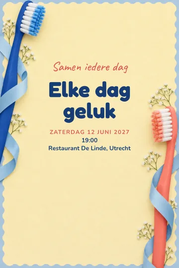 Uitnodiging met het ontwerp Samen iedere dag