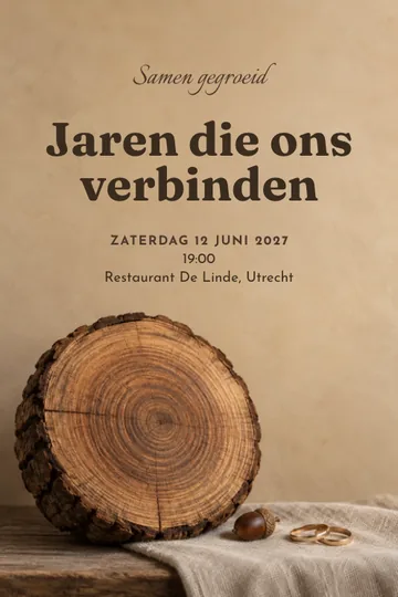 Uitnodiging met het ontwerp Samen gegroeid