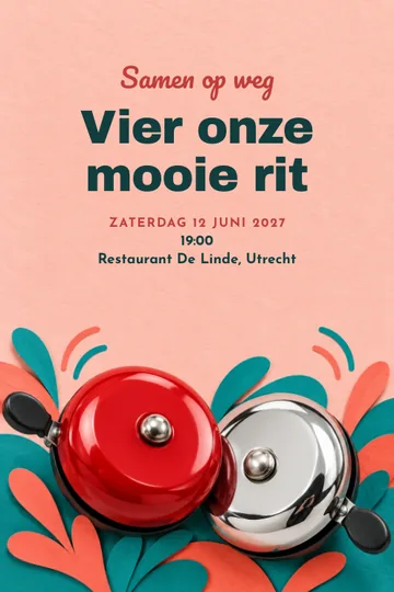 Uitnodiging met het ontwerp Samen op weg