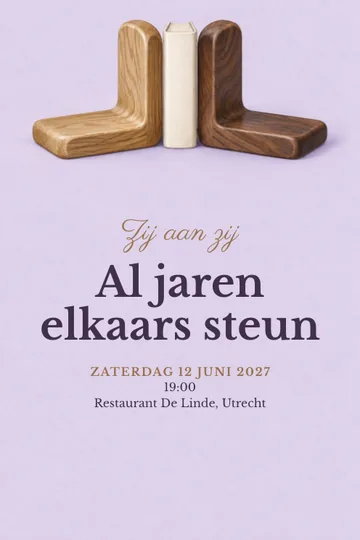 Uitnodiging met het ontwerp Elkaar steunen