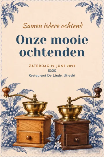 Uitnodiging met het ontwerp Samen iedere ochtend
