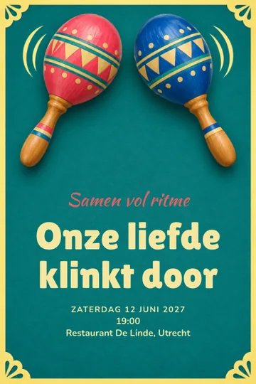 Uitnodiging met het ontwerp Samen vol ritme