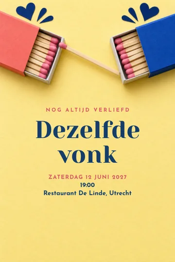 Uitnodiging met het ontwerp Nog steeds die vonk