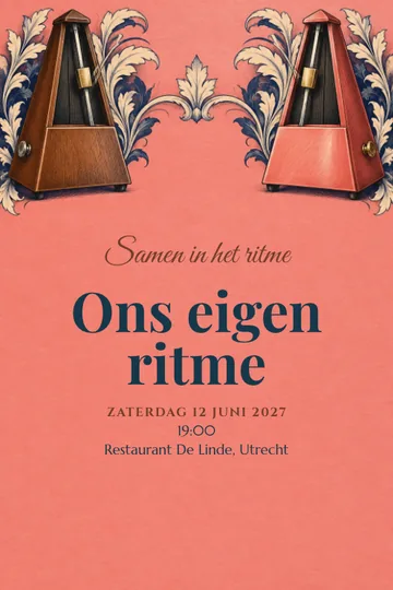 Uitnodiging met het ontwerp Samen in het ritme