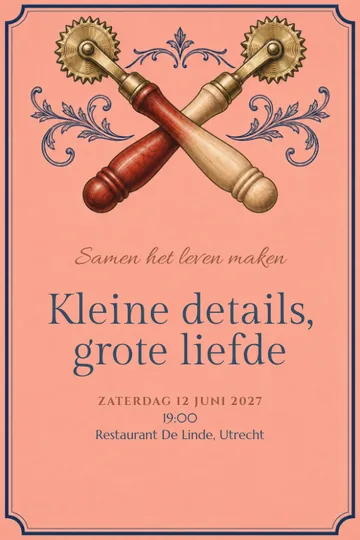 Uitnodiging met het ontwerp Samen het leven maken