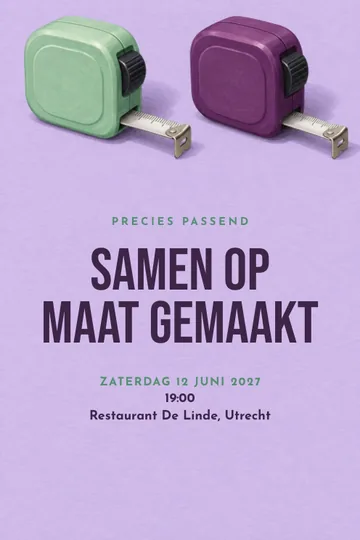 Uitnodiging met het ontwerp Samen op maat