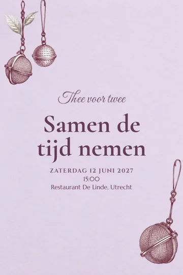 Uitnodiging met het ontwerp Tijd om te delen