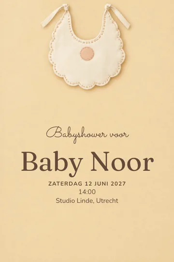 Uitnodiging met het ontwerp Een zacht welkom