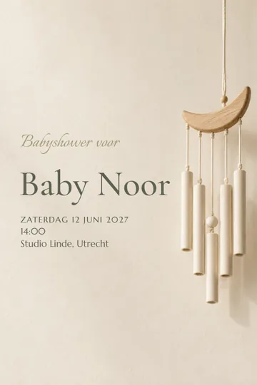 Uitnodiging met het ontwerp Zachte windklank