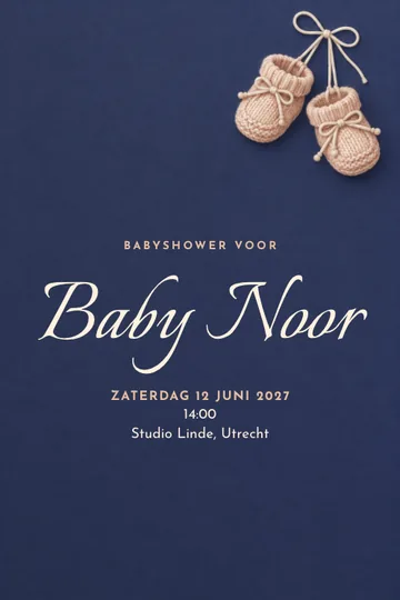 Uitnodiging met het ontwerp Kleine stapjes