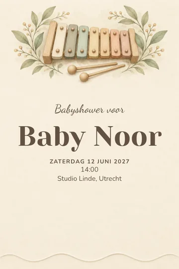 Uitnodiging met het ontwerp Kleine melodie