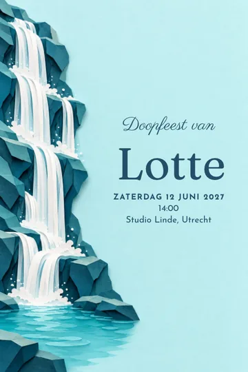 Uitnodiging met het ontwerp Levend water