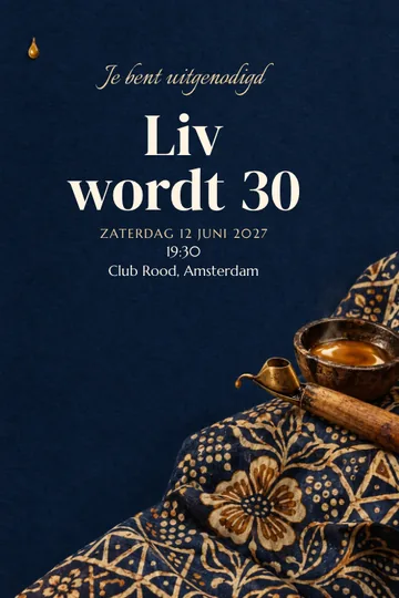 Uitnodiging met het ontwerp Batik atelier