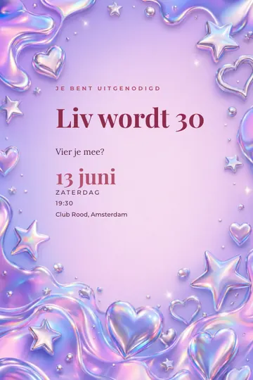 Uitnodiging met het ontwerp Chroom