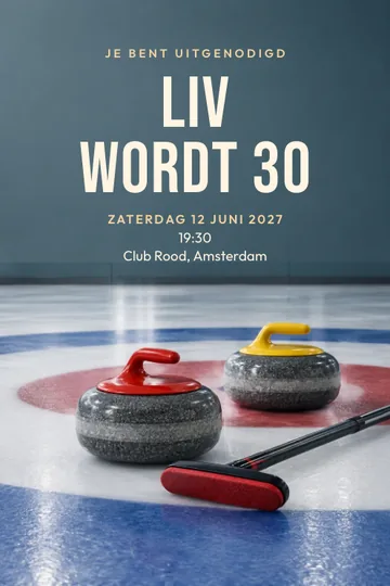 Uitnodiging met het ontwerp Curlingavond