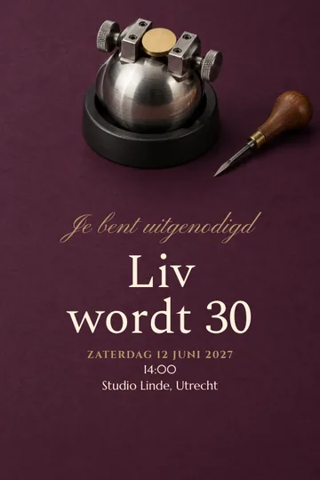 Uitnodiging met het ontwerp Fijne lijnen