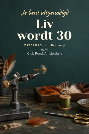 Uitnodiging met het ontwerp Vliegen binden