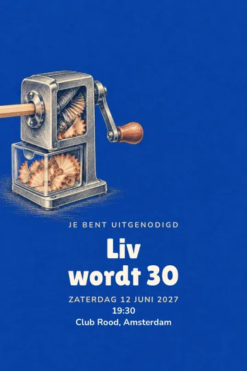 Uitnodiging met het ontwerp Een scherpe verjaardag