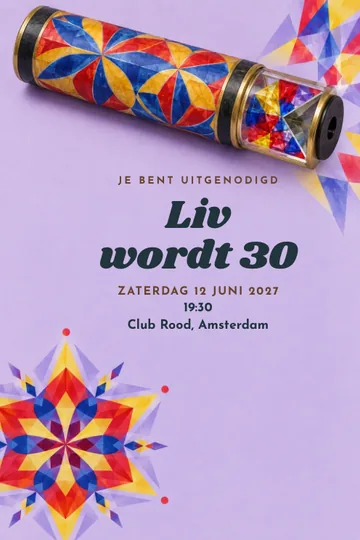 Uitnodiging met het ontwerp Kaleidoscoopfeest