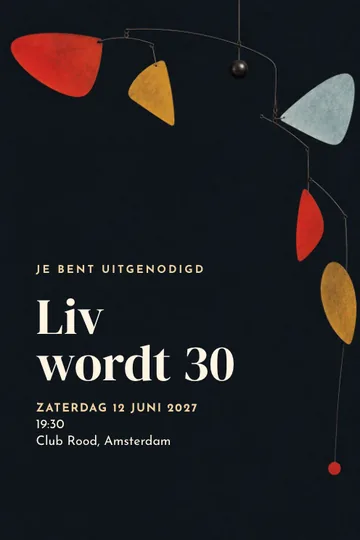 Uitnodiging met het ontwerp Kinetisch kleurenspel