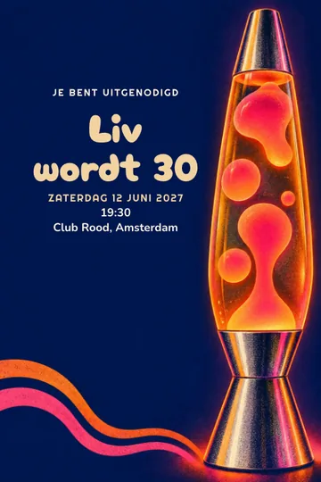 Uitnodiging met het ontwerp Lavalamp avond
