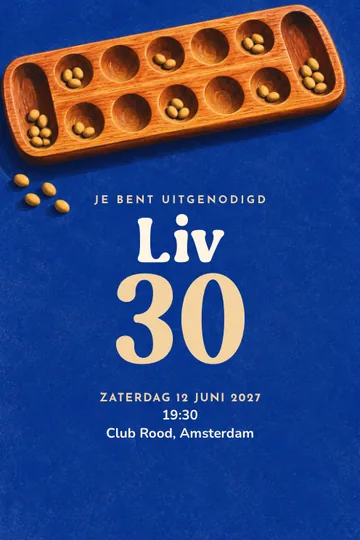 Uitnodiging met het ontwerp Mancala avond