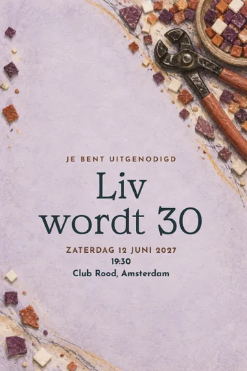 Uitnodiging met het ontwerp Tegels en kleur