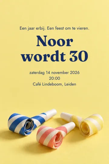 Uitnodiging Verjaardag, ontwerp Roltongen