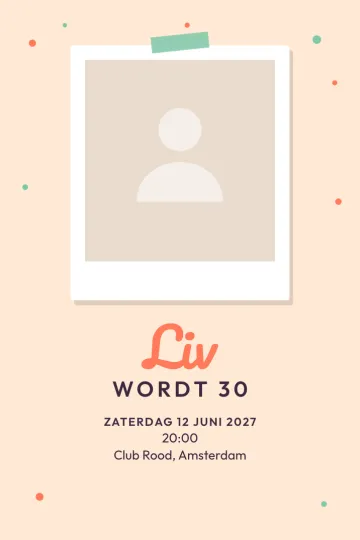 Uitnodiging met het ontwerp Polaroid