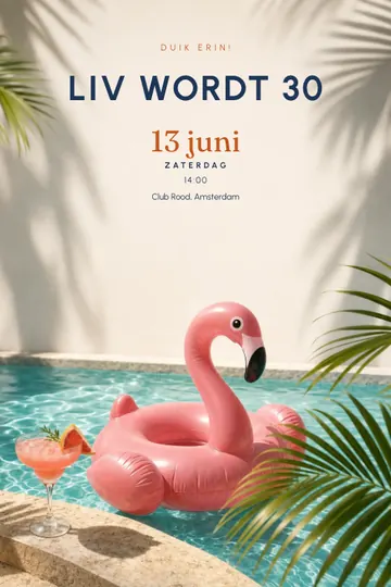 Uitnodiging met het ontwerp Zwembadfeest