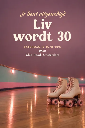 Uitnodiging met het ontwerp Rollerbaan