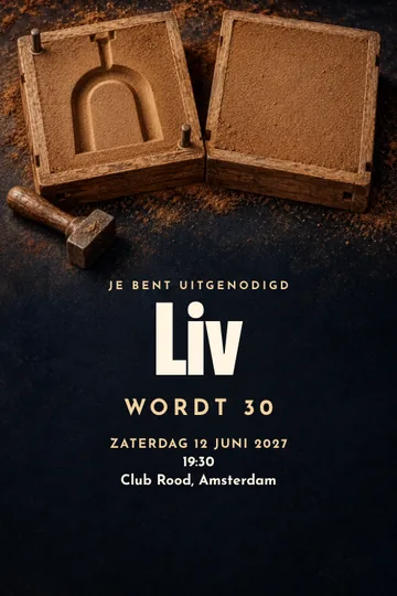 Uitnodiging met het ontwerp Een feest in gietvorm