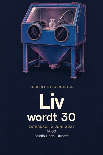 Uitnodiging met het ontwerp Een matglazen avond