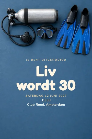 Uitnodiging met het ontwerp Klaar om te duiken