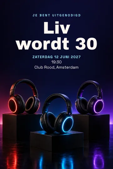 Uitnodiging met het ontwerp Silent disco