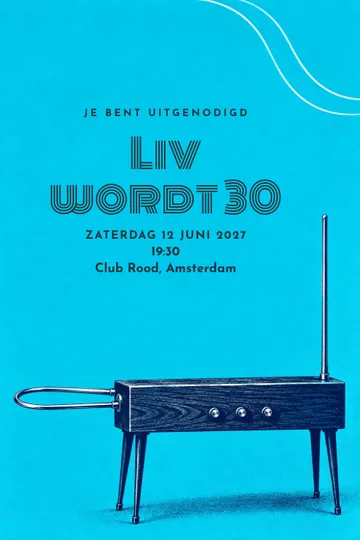 Uitnodiging met het ontwerp Theremin avond