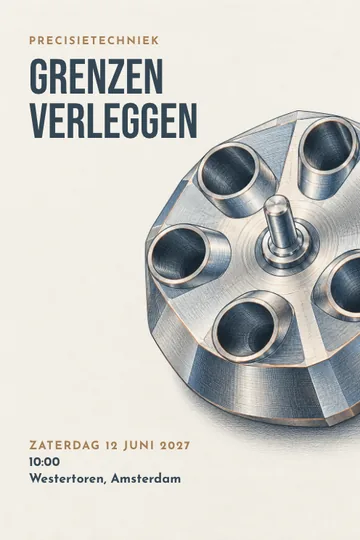 Uitnodiging met het ontwerp Precisietechniek
