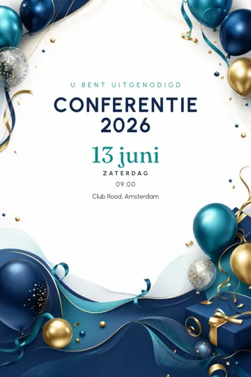 Uitnodiging met het ontwerp Conferentie