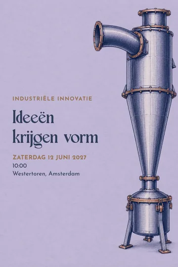 Uitnodiging met het ontwerp Industriële innovatie