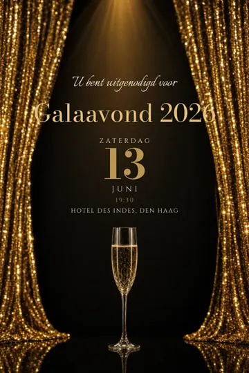Uitnodiging met het ontwerp Galaavond