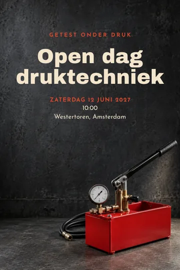 Uitnodiging met het ontwerp Druktestatelier