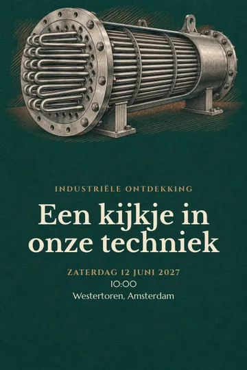 Uitnodiging met het ontwerp Industriële ontdekking