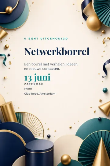 Uitnodiging met het ontwerp Netwerkborrel