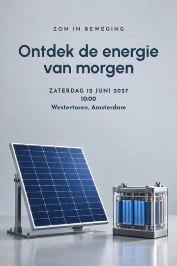 Uitnodiging met het ontwerp Zon in beweging