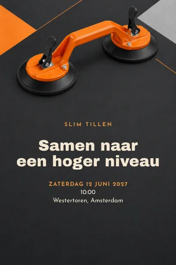 Uitnodiging met het ontwerp Slim tillen